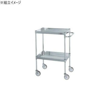 ＜＜ご注意下さい＞＞こちらの商品はメーカーよりお客様へ直接お届けの品になります。 当店での在庫はしておりません。在庫の有無はメーカー在庫のみになりますので、急な欠品や急に廃盤になる可能性がございます。こちらの商品の配送について○北海道・沖縄・離島につきましては、配送不可となりますので予めご了承お願いします。こちらの商品の包装(ラッピング)について○上記の理由(メーカーより直送)により包装はできませんので予めご了承お願いします。こちらの商品の不具合について○お届けしましたこちらの商品に不具合があった場合、商品到着日より1週間以内に当店にご連絡ください。メーカーが直接対応させて頂きます。○お客様がご自身で修理された場合、費用の負担は致しかねますので予めご了承下さい。棚板を逆さにするだけで、皿型・フラット型と組み替えることができます。油に強く床面に跡がつきにくいナイロンウレタン車を採用しています。※この商品は4個口での出荷になります。(目安個装サイズ:130×830×50mm:2.5kg/420×620×120mm:5.75kg/140×410×60mm:0.65kg/200×250×80mm:2kg)※お届けは車上渡しとなります。※搬入場所の状況等によって搬入制限や追加料金が生じる場合があります。サイズ：外寸:W600×D400×H880mm個装サイズ：130×830×50cm重量：10kg個装重量：2500g素材・材質：SUS304仕様：外寸:W600×D400×H880mm均等耐荷重:100kg材質:SUS304、BA仕上げ質量:10kgキャスター:100φナイロンウレタン車キャスター金具:スチール段数:2組立式生産国：日本