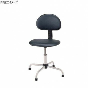 サカエ 作業用ワークチェアー 固定式 背もたれ付 390×420×377mm C4P-BKN 【北海道...