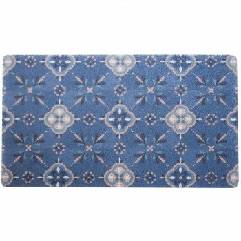 ティーライフ もちもち玄関マット モロッカンタイル ブルー 521522 【北海道・沖縄・離島配送不可】