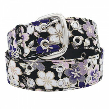 大西賢製販 Ripple 和柄ベルト 桜づくし 黒 WB24-06 【北海道・沖縄・離島配送不可】