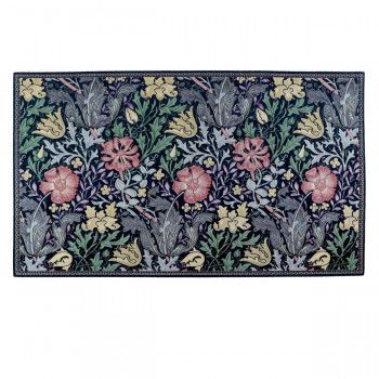 川島織物セルコン Morris Design Studio コンプトン マット 約90×154cm FH1713 DB ダークブルー 【北海道・沖縄・離島配送不可】