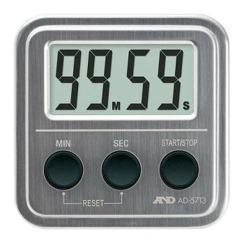 A＆D 100分タイマー ステンレストップ 大型液晶 マグネット 卓上スタンド 壁掛け AD5713