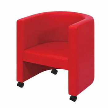高田ベッド製作所 CLチェアー(一人掛けチェアー) キャスター付き レッド TB-887-01 【北海道・沖縄・離..