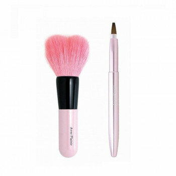 喜筆(kiHiTsu) ハート型フェイスブラシ中＆携帯リップブラシセット Hs-001 【北海道・沖縄・離島配送不可】