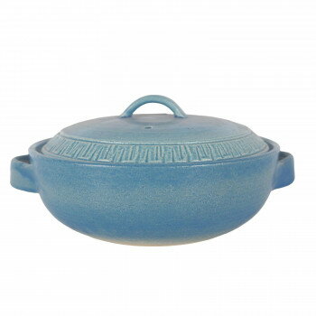 M1432 REIWA ブルー 8号鍋 萬古焼 【北海道・沖縄・離島配送不可】