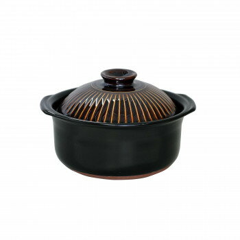 M1102 菊花ごはん鍋 炊飯鍋 飴釉 3合炊 萬古焼 【北海道・沖縄・離島配送不可】