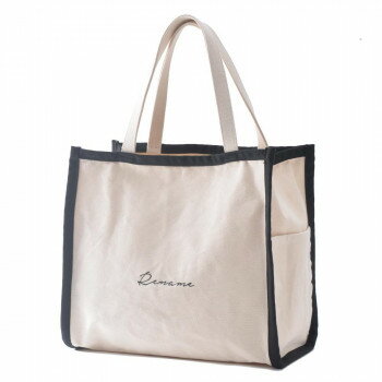 Rename 帆布 BOXトートバッグ ナチュラル/ブラック RTH90029 【北海道・沖縄・離島配送不可】