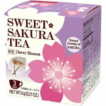 ＜＜ご注意下さい＞＞こちらの商品はメーカーよりお客様へ直接お届けの品になります。 当店での在庫はしておりません。在庫の有無はメーカー在庫のみになりますので、急な欠品や急に廃盤になる可能性がございます。こちらの商品の配送について○北海道・沖縄・離島につきましては、配送不可となりますので予めご了承お願いします。こちらの商品の包装(ラッピング)について○上記の理由(メーカーより直送)により包装はできませんので予めご了承お願いします。こちらの商品の不具合について○お届けしましたこちらの商品に不具合があった場合、商品到着日より1週間以内に当店にご連絡ください。メーカーが直接対応させて頂きます。○お客様がご自身で修理された場合、費用の負担は致しかねますので予めご了承下さい。スイートサクラティーです。※熱湯の取り扱いには十分ご注意ください。※開封後はお早めにお召し上がりください。内容量：6g(2g×3袋)サイズ：個装サイズ：26×17×17cm重量：個装重量：450g仕様：賞味期間：製造日より730日セット内容：12セット生産国：日本栄養成分：2gあたりエネルギー:1kcalたんぱく質:0.03g脂質:0g炭水化物:0.1g食塩相当量:0.3g原材料：名称：桜茶塩漬桜花(桜花(中国)、食塩)、桜葉エキス(塩漬桜葉)/酒精、クエン酸保存方法：直射日光、高温多湿を避けて常温で保存してください。製造（販売）者情報：日本緑茶センター株式会社東京都渋谷区桜丘町24-4東武富士ビル