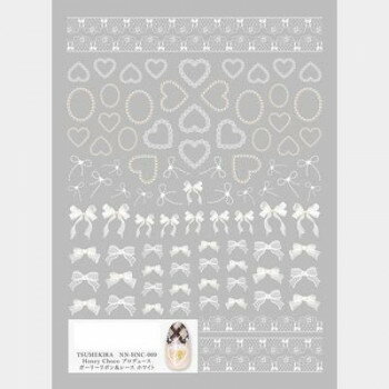 TSUMEKIRA(ツメキラ) ネイルシール Honey Chocoプロデュース ガーリーリボン＆レース ホワイト NN-HNC-009 【北海道・沖縄・離島配送不可】