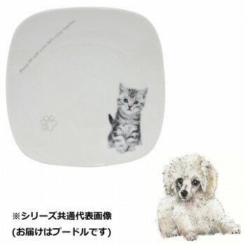 わんコレ スクエアプレート(大) プードル wa-psql-S16 【北海道・沖縄・離島配送不可】(3.0)