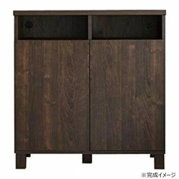 日本製組立家具 リビングボード 収納キャビネット CO-NC-8075CT ダークブラウン 【北海道・沖縄・離島配送不可】
