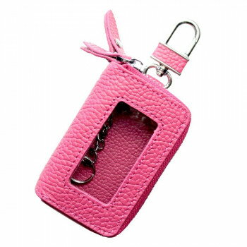 AWESOME(オーサム)　スマートキーケース　両面クリア窓付きダブルファスナータイプ　ピンク　ASK-2CMW0..