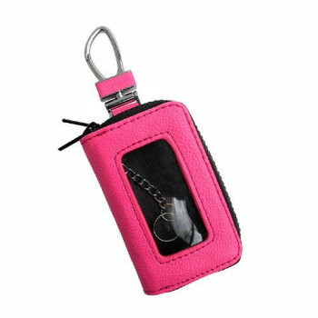 AWESOME(オーサム)　スマートキーケース　クリア窓ダブルファスナー　蛍光レザー　蛍光ピンク 　ASK-FLCMW02 【北海道・沖縄・離島配送不可】