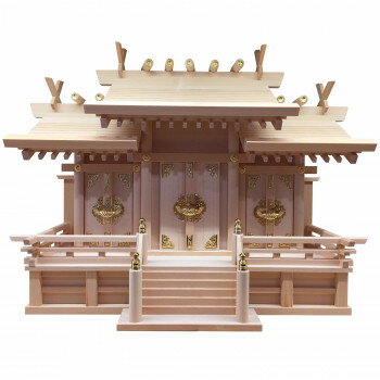 神棚の里 神棚 三社 木曽桧 屋根違い 中 日本製 【北海道・沖縄・離島配送不可】