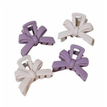 フラワーリング　ヘアクリップ(ハレの日スタイル / 4個セット) 和風 HHC0508-PU(パープル) 【北海道・沖縄・離島配送不可】