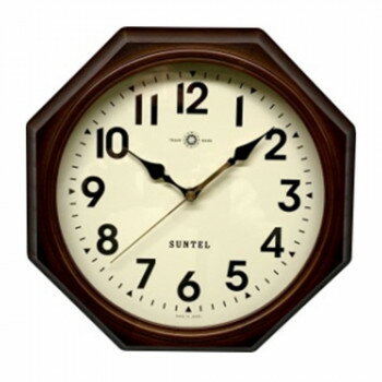 さんてる SKP電波 日本製 天然木レトロ8角電波掛け時計(アラビア文字)アンティークブラウン DQL713_A 【北海道・沖縄・離島配送不可】(3)