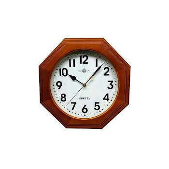 Watches - さんてる SKP電波 日本製 天然木シンプル8角電波掛け時計(アラビア文字) ブラウン DQL730A-BR 【北海道・沖縄・離島配送不可】