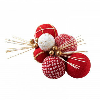 和装ヘッドドレス〜TEMARI レッド K03-07705 【北海道・沖縄・離島配送不可】