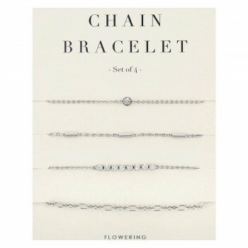 フラワーリング ブレスレット ラインストーンチェーン 4本セット シルバー AAB0389-SV 【北海道・沖縄..
