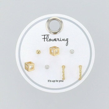 フラワーリング セットピアス キューブ ゴールド AAP1855-GD 【北海道・沖縄・離島配送不可】