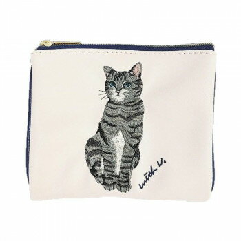 フラワーリング ミニフラットポーチ ネコ アメリカンショートヘア GPO0276-A 【北海道・沖縄・離島配送不可】