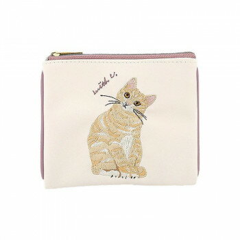 フラワーリング ミニフラットポーチ ネコ 茶トラ GPO0276-H 【北海道・沖縄・離島配送不可】