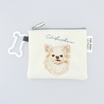 フラワーリング ミニフラットポーチ 骨型カラビナ付き チワワ GPO0323-K 【北海道・沖縄・離島配送不可】