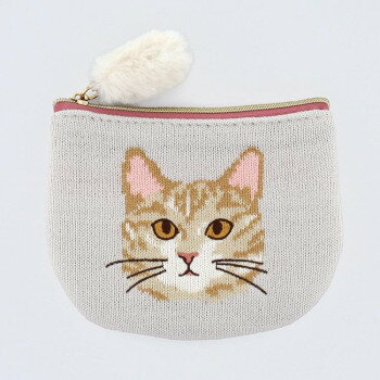 フラワーリング 半円ニットポーチ ネコ キジトラ GPO0330-H 【北海道・沖縄・離島配送不可】