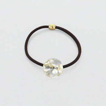 フラワーリング ヘアゴム Clear Shiny クリア×パール HHG1100-CR 【北海道・沖縄・離島配送不可】