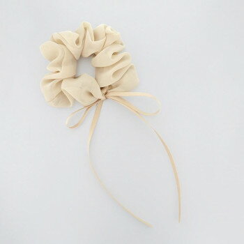 フラワーリング シュシュ リボン付きオーガンジー アイボリー HHS0581-IV 【北海道・沖縄・離島配送不可】