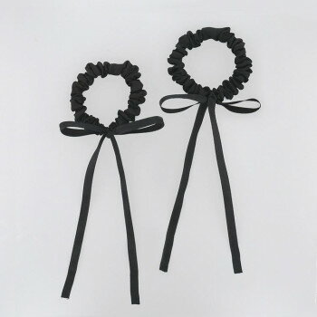フラワーリング ミニシュシュ ロングリボン 2個セット ブラック HHS0583-BK 【北海道・沖縄・離島配送不可】