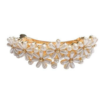 フラワーリング 3段階式ヘアバレッタ フラワーパール ゴールド HHB0317-GD 【北海道・沖縄・離島配送不可】