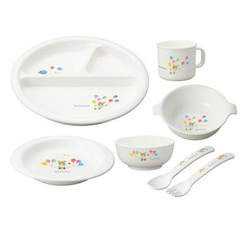 ＜＜ご注意下さい＞＞こちらの商品はメーカーよりお客様へ直接お届けの品になります。 当店での在庫はしておりません。在庫の有無はメーカー在庫のみになりますので、急な欠品や急に廃盤になる可能性がございます。こちらの商品の配送について○北海道・沖縄・離島につきましては、配送不可となりますので予めご了承お願いします。こちらの商品の包装(ラッピング)について○上記の理由(メーカーより直送)により包装はできませんので予めご了承お願いします。こちらの商品の不具合について○お届けしましたこちらの商品に不具合があった場合、商品到着日より1週間以内に当店にご連絡ください。メーカーが直接対応させて頂きます。○お客様がご自身で修理された場合、費用の負担は致しかねますので予めご了承下さい。可愛いくまさんと風船柄のイラストが入った、ベビー用食器セットです。※モニターの設定などにより、実際の商品と色味や素材の見え方が異なる場合がございます。あらかじめご了承ください。サイズ：個装サイズ：30.3×25.6×12.5cm重量：個装重量：802g生産国：日本