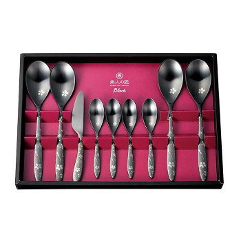燕人の匠 ブラック 桜吟・カトラリー 9pcs ECTB-1501