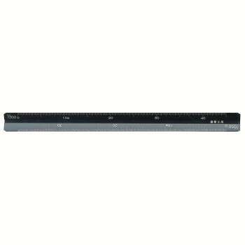 アルミの低伸縮性と精密なレーザーによる高精度が特徴です。また、プログラミングによる作業なので、目盛りの金型代が不要で小ロットの別製目盛りにも対応が可能です。サイズ：個装サイズ：18×2×2cm重量：個装重量：22g素材・材質：アルミ仕様：1/20・1/50・1/100・1/200 ・1/250 ・1/300副尺なし生産国：日本