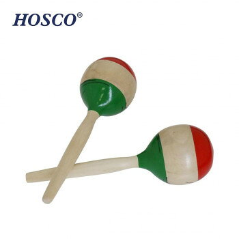 HOSCO(ホスコ) パーカッション ウッドマラカス 丸型9.5×31.5cm 3色 HP-MR-R/TR 【沖縄配送不可】