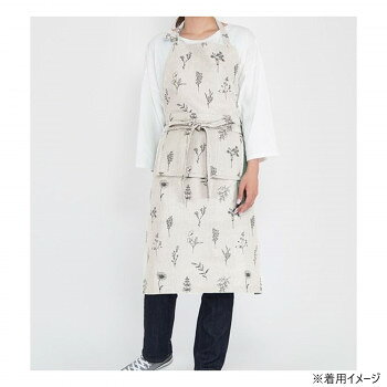 ナチュラルなカラーがおしゃれなエプロンです。ポケット付きで小物が入れられます。サイズ：90cm、個装サイズ：33.5×27×3cm重量：個装重量：200g素材・材質：綿50%、麻50%生産国：インド