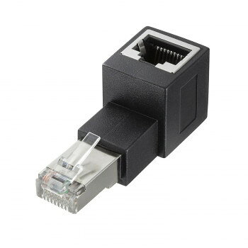 サンワサプライ RJ-45L型変換アダプタ 上出し カテゴリ6A STP ADT-RJ6A-LU