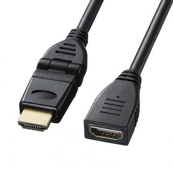 サンワサプライ ハイスピードHDMI延長ケーブル 3Dコネクタ ブラック 1m KM-HD20-3D...