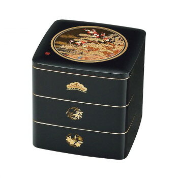 まえじゅう漆器 松竹梅 6.0都三段重(B) 7R-615 【沖縄配送不可】