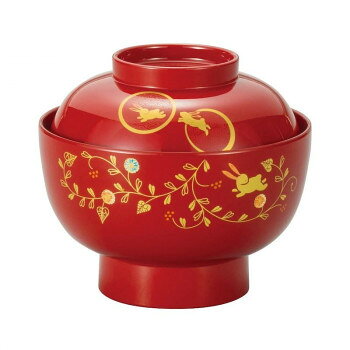 上品な雑煮椀です。サイズ：φ132×116mm、個装サイズ：17.8×17.4×9.4cm重量：個装重量：244g素材・材質：耐熱ABS樹脂・ウレタン塗仕様：食洗機使用可生産国：日本