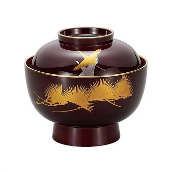まえじゅう漆器 大名雑煮椀 飛翔 溜渕金 3T-404 黒