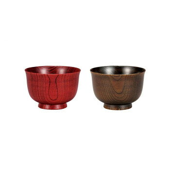 まえじゅう漆器 にっぽんの木 3.6 欅椀 ペア 羽反 7B-172 赤 φ10.6x7.2cm
