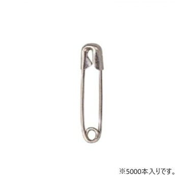 布素材やバッチ、腕章などの仮止めに便利な安全ピンです。サイズ：全長23mm、個装サイズ：18×12×9cm重量：個装重量：1184g素材・材質：スチール(ニッケルメッキ)セット内容：5000本生産国：中国