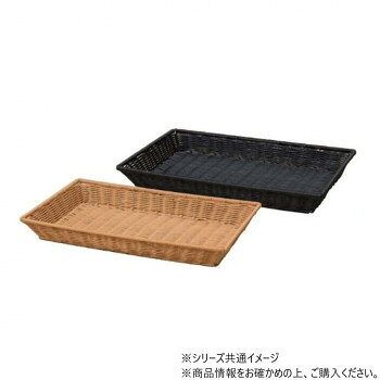 PP長角バスケット 1/1ブラック(浅) 70022610 【沖縄配送不可】