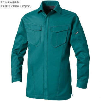 窮屈感を感じさせない適度なストレッチ性。伸縮性抜群のストレッチ素材で動きやすいです。また、通気性・吸水性・速乾性に優れたハイスペック素材で、風通しが良く、涼しい着心地です。消臭加工により、不快なニオイを抑えてくれます。ボタン・ファスナーが表に出ないスクラッチカード仕様になっています。胸二重ポケットは野帳が入る大きさです。※JIST8118規格適合の制電性商品サイズ：LLサイズ:胸囲118×肩巾50×着丈78×袖丈61cm、個装サイズ：35×27×4cm重量：個装重量：400g素材・材質：本体:綿35%、ポリエステル65%ドットボタン(隠し):樹脂生産国：ベトナム