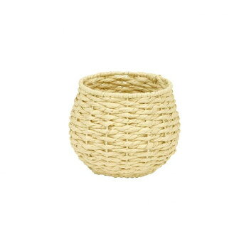 紙のもつやわらかな質感で、優しい雰囲気のバスケットです。※水濡れや強く擦れた場合など、色落ちや色移りすることがあります。サイズ：D3号:直径12×10cm、個装サイズ：12.4×12.2×9cm重量：個装重量：100g生産国：中国