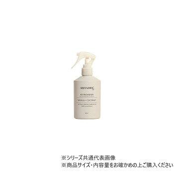 エアーフレッシュナーで空気感を変えるワンプッシュ。消臭成分が空気を一度リセットしながらフレッシュな香りを楽しめるエアーフレッシュナー。来客前や気分転換したい時など、数回プッシュするだけで手軽にお部屋の雰囲気を変えてくれます。持ち運びもしやすいサイズなので、バックにいれてお出かけ先や車の中でも。・香り:バニラ+ココナッツトロピカルなイメージのココナッツの香りが、温かく濃厚なバニラビーンの香りと絶妙に重なり合います。・商品のこだわり消臭成分配合100%リサイクルボトルヴィーガンフレンドリーサイズ：横7×奥6.4×高16cm、個装サイズ：6.4×7×16cm重量：個装重量：240g生産国：オーストラリア