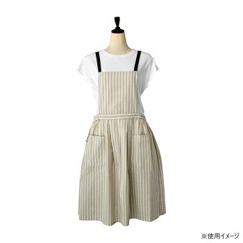 peplos ギャザーエプロン ストライプ BEIGE ベージュ A697BE 【沖縄配送不可】