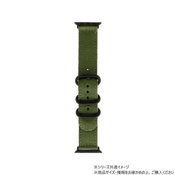 Apple Watch バンド CORVIN 3バックルナイロンバンド カーキ LN-AW41B38KA